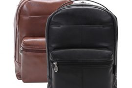 Czarny plecak parker ze skóry naturalnej na laptopa – nowość dla kobiet