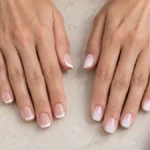 Porównanie manicure french i baby boomer na krótkich paznokciach